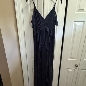 Express Black Maxi Dress with Ruffle Detail